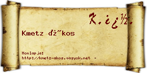 Kmetz Ákos névjegykártya